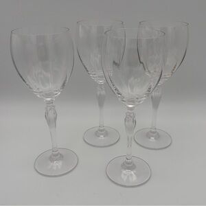 Mikasa Spring Petals Crystal Optic Bowl Wine Glasses Set Of Four